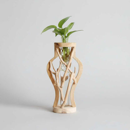 Florero de Madera Natural | Jarrones Decorativos Elegantes 0
