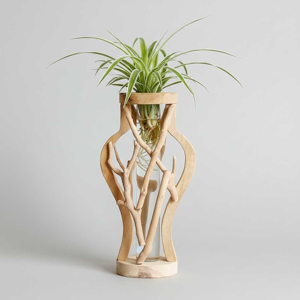 Florero de Madera Natural | Jarrones Decorativos Elegantes 1