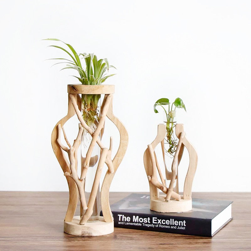 Florero de Madera Natural | Jarrones Decorativos Elegantes 2