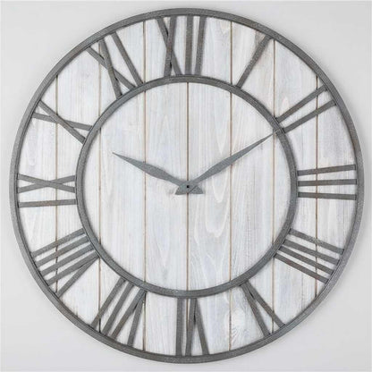 Reloj de Pared Grande Industrial | 40cm Madera y Metal 1