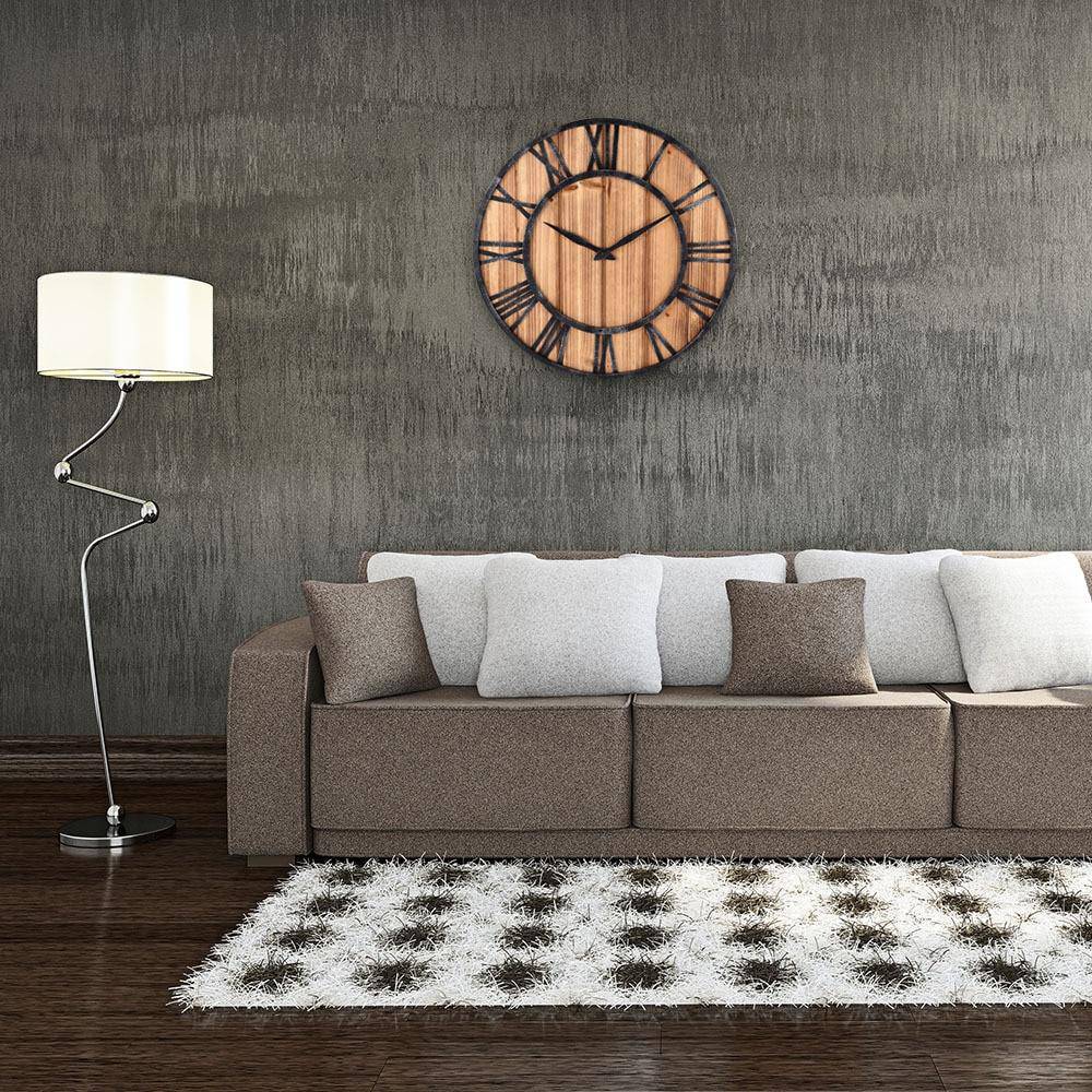 Reloj de Pared Grande Industrial | 40cm Madera y Metal 3