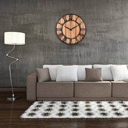 Reloj de Pared Grande Industrial | 40cm Madera y Metal 3
