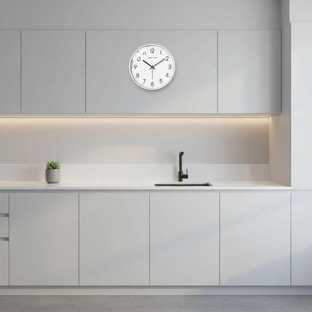 Reloj de Pared Moderno Silencioso Blanco | Decoración Contemporánea 1