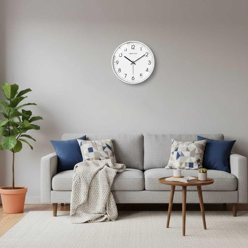 Reloj de Pared Moderno Silencioso Blanco | Decoración Contemporánea 3
