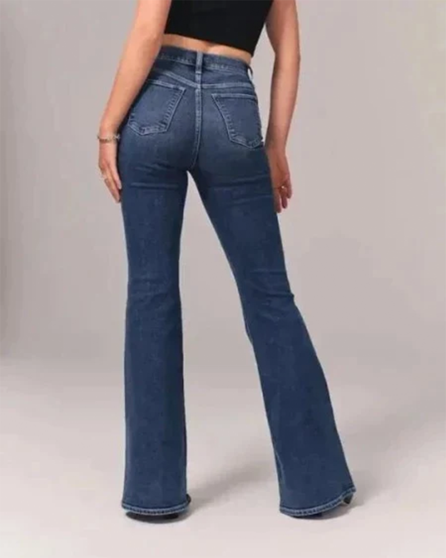 Adeline | Jeans Retro de Tiro Alto con Vuelo Dramático